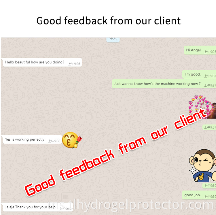 Maklum balas yang baik mengenai mesin pemotong filem Tuoli Hydrogel 3 Good Feedback Of Tuoli Hydrogel Film Cutting Machine 3